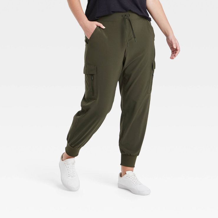 Women's Stretch Woven Tapered Cargo Pants - All In Motion™ Olive Xs - Short : Target | Target