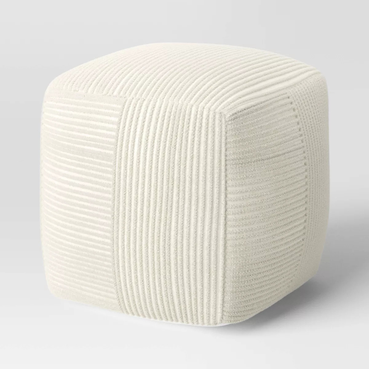 Ribbed Pouf Ottoman Cream - Room Essentials™ | Target