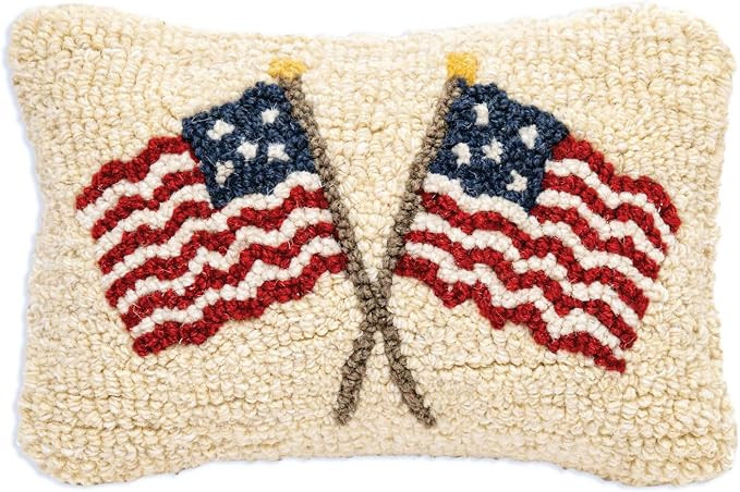 Chandler 4 Corners Artist-Designed Long May She Wave Hand-Hooked Wool Decorative Throw Pillow (8 ... | Amazon (US)