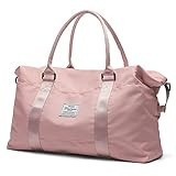 HYC00 Travel Duffel Bag, Sports Tote Gym Bag, Shoulder Weekender Overnight Bag for Women,Pink | Amazon (US)