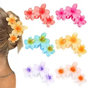 6Pcs Flower Claw Clips Hawaiian Flower Hair Clips for Women Girls Hibiscus Hair Clip Plumeria Hai... | Amazon (US)