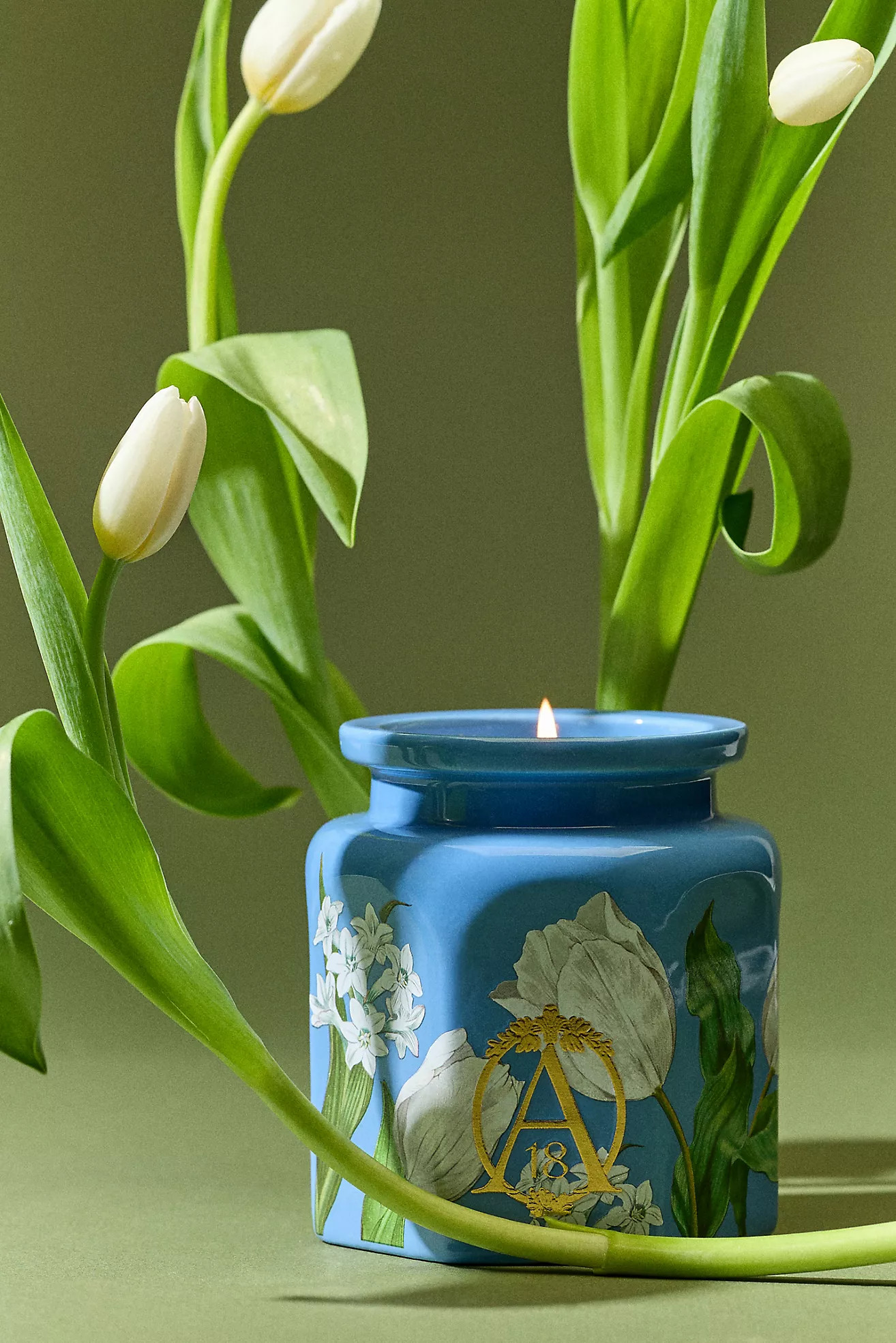 Apothecary 18 Floral Tulip Fields Ceramic Candle | Anthropologie (US)
