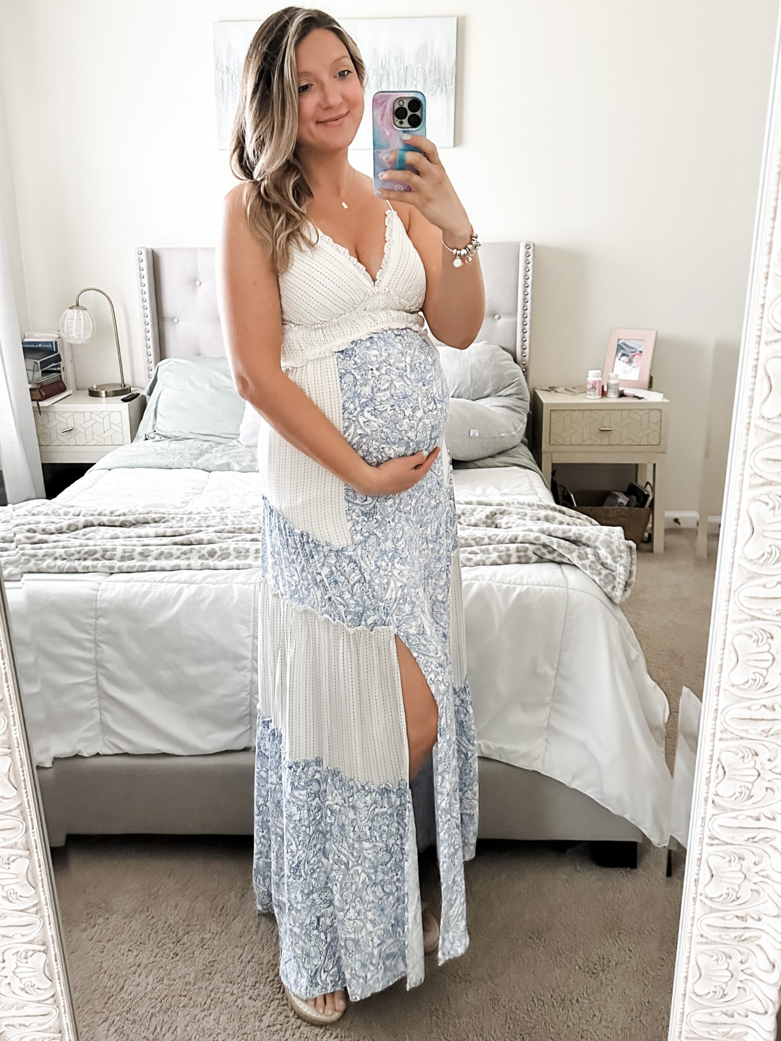 My favorite maxi is restocked in Small + Medium! Non maternity but can fit a bump! Wearing a size small (my normal size) for reference.

Also linking the sticky bra I wore with this. I’ve had it for about two years and worn it multiple times without issue! 

Summer dress
White and blue dress
Greece dress
Santorini
Travel look
Beach style
Vacation dress
White dress
Baby shower dress
Date night dress
Vacation styles


#LTKSeasonal #LTKunder100 #LTKtravel