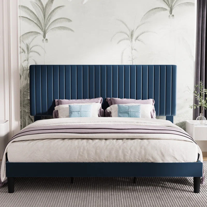 Dunphy Upholstered Platform Bed with Adjustable Headboard | Wayfair North America