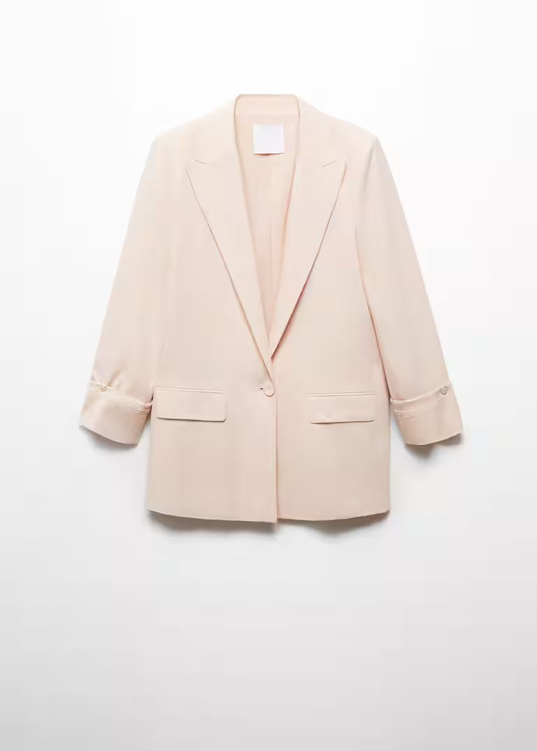 Linen jacket with buttoned cuffs -  Women | Mango United Kingdom | MANGO (UK)