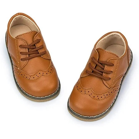 Toddler Boys Girls Dress Shoes Little Kid Oxford Shoes Wedding Church Dress Shoes PU Leather Lace Up | Walmart (US)