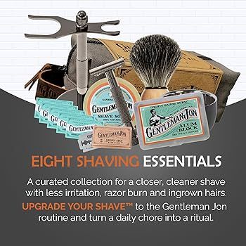 Deluxe Vintage Wet Shave Grooming Set for Men - Safety Razor, Brush, Alum Block, Soap, Bowl, Blad... | Amazon (US)