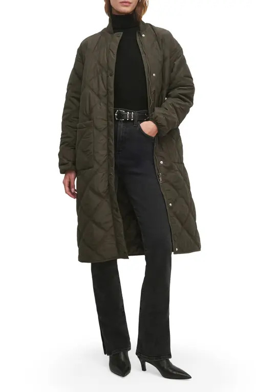 Favorite Daughter The Walk in the Park Cotton Blend Quilted Jacket in Dark Olive at Nordstrom, Size Small | Nordstrom