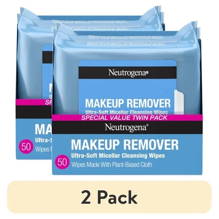 (2 pack) Neutrogena Makeup Remover Wipes, 2 Pack of 25 Count | Walmart (US)