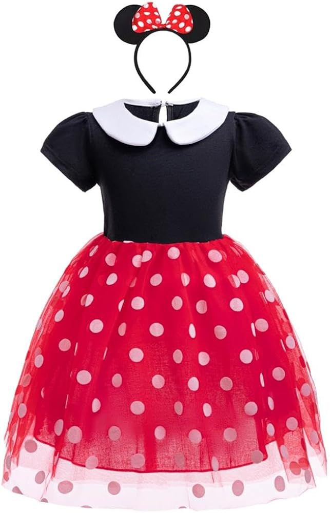 Dressy Daisy Baby Girl Polka Dots Fancy Dress Up Costume Birthday Party Tulle Dresses with Headba... | Amazon (US)