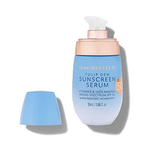 Bloomeffects - Tulip Dew Sunscreen Serum With Broad Spectrum Mineral SPF 50 (Water-Resistant Up To 40 Minutes) | Cruelty-Free Clean Beauty (1.86 fl oz | 55 ml) | Amazon (US)