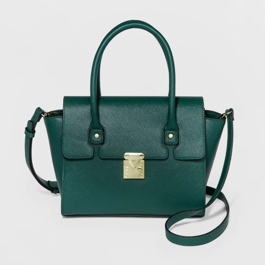 Women's Wing Satchel Handbag - A New Day™ Black & Gray Colorblock | Target