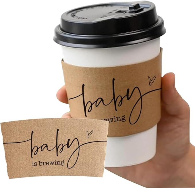 20 Counts A Baby Is Brewing, Coffee Cup Sleeves for Baby Shower Decorations, Disposable for Hot c... | Amazon (US)