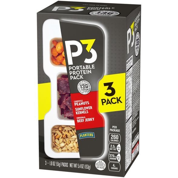 Planters P3 Portable Protein Pack - 5.4oz - 3ct | Target