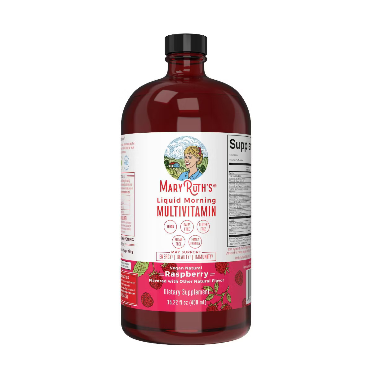 MaryRuth's Liquid Morning Vegan Multivitamin - Raspberry | Target