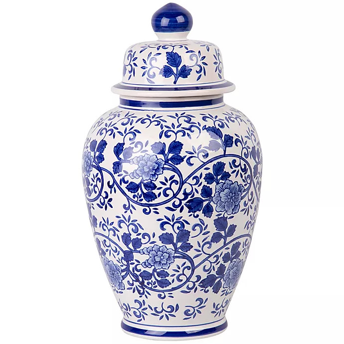 W Home Ginger Jar in Blue/White | Bed Bath & Beyond | Bed Bath & Beyond