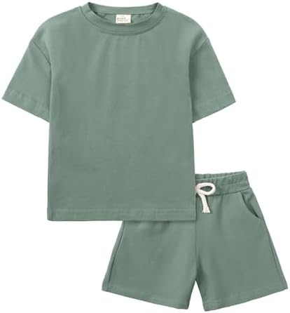 Boys Summer Outfits Toddler Short Set 3T 4T 5T Kids Cotton Clothes | Amazon (US)