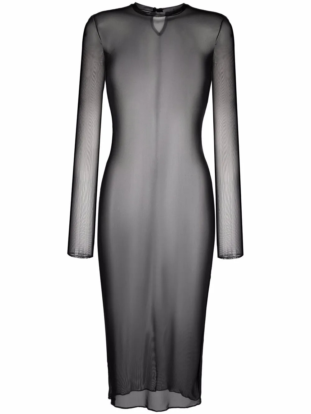 sheer overlay midi dress | Farfetch Global