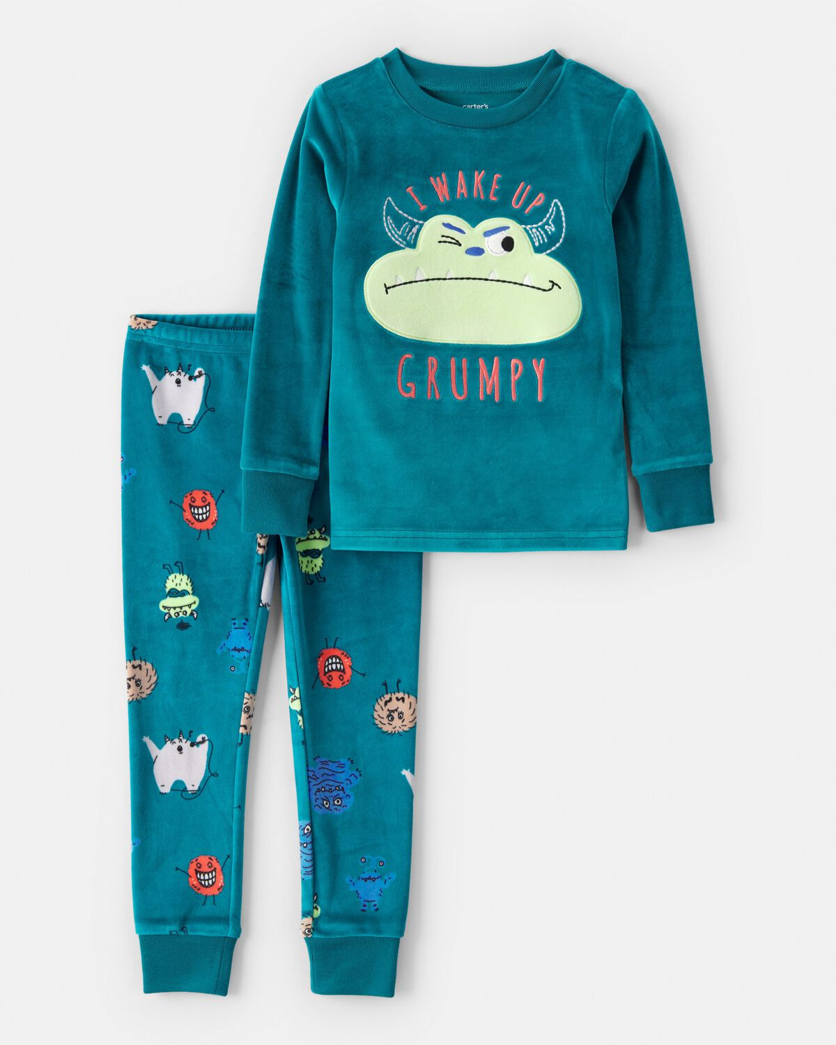 Toddler Boy Monster DreamPlush Snug Fit 2-Piece Pajamas - Teal | Carter's Inc