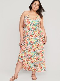Fit & Flare Crinkled Halter Maxi Dress for Women | Old Navy (US)