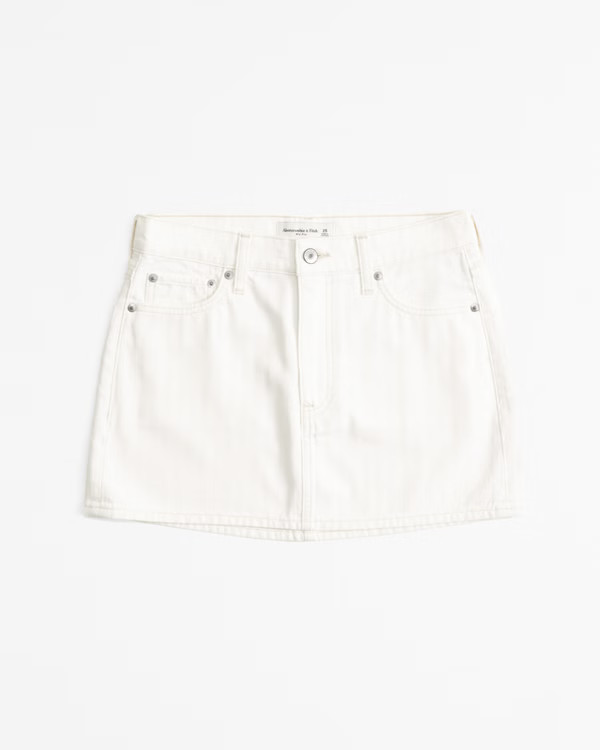 Mid Rise Denim Mini Skirt | Abercrombie & Fitch (US)