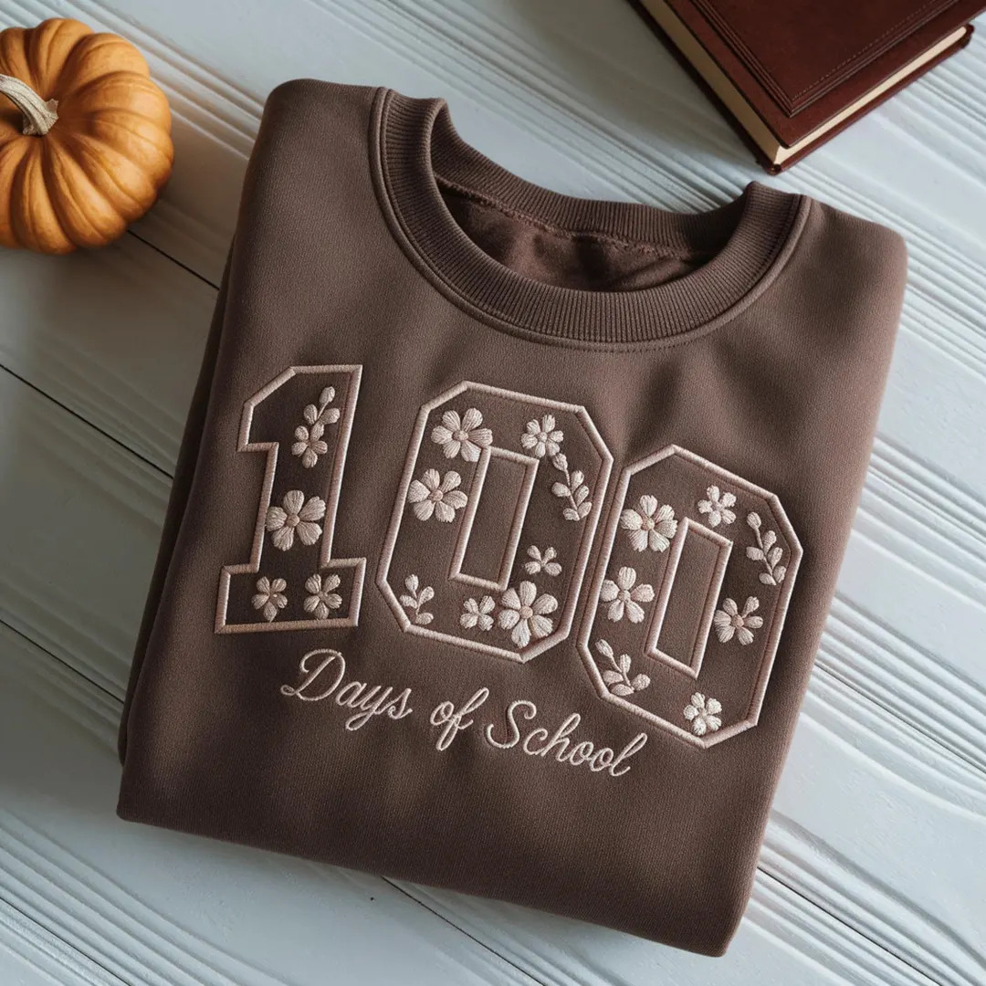 100 Days of School Embroidered Sweatshirt Kindergarten Teacher First Grade Tshirt Ransom Girls Sc... | Etsy (US)