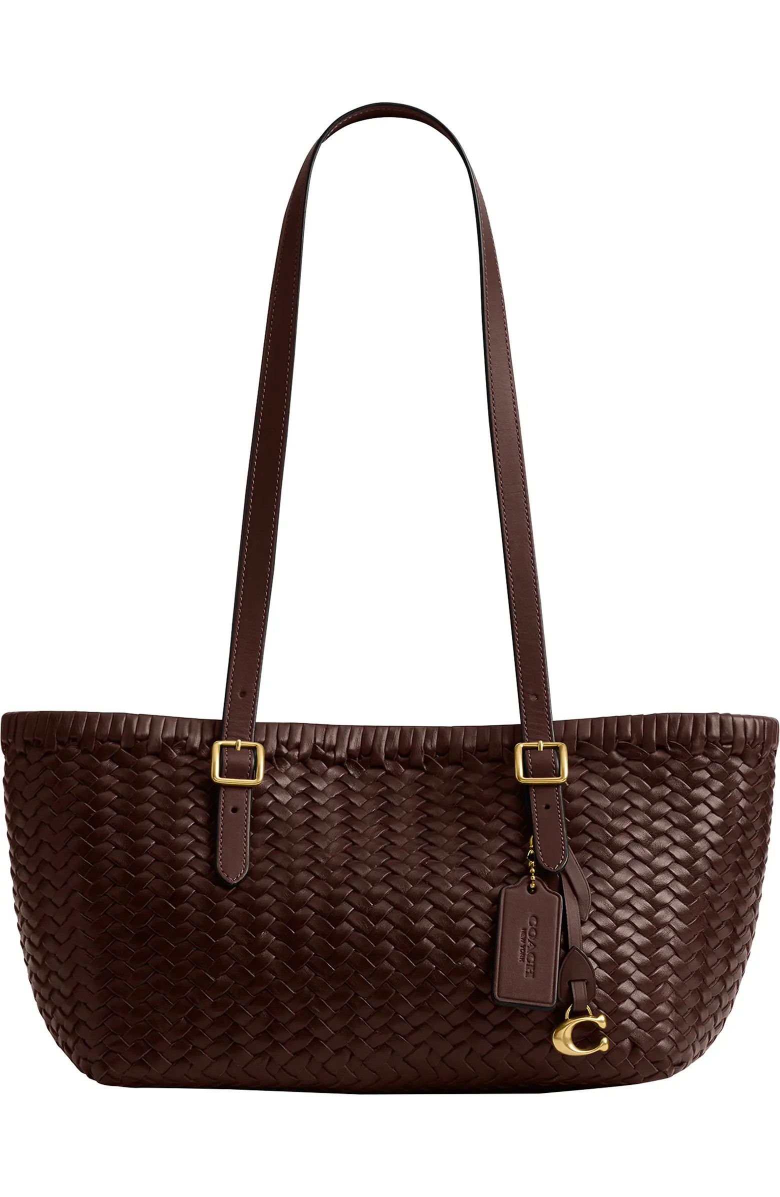 COACH Woven Leather Swing Tote | Nordstrom | Nordstrom