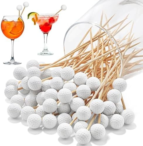 Aodaer 100 Pieces Golf Toothpicks 4.72 Inch Golf Skewers Golf Cocktail Picks Golf Fruit Picks Dec... | Amazon (US)