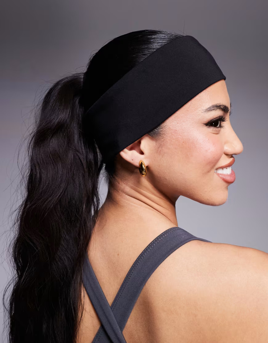 4505 Icon soft touch wide yoga headband in black | ASOS (Global)