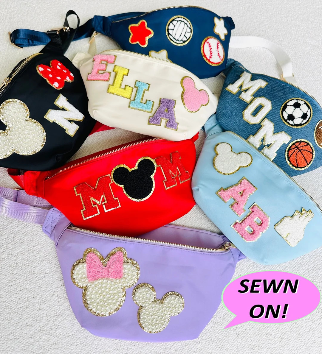 Large Nylon Fanny Pack Women Personalized Fanny Pack Bag with Patches Custom Bag Gift for Bachelo... | Etsy (US)