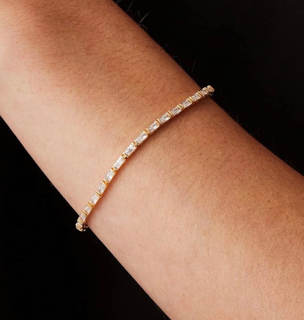 I’m on the hunt for the perfect tennis bracelet to go with my live bracelet. This one is coming today! Will report back. I love that this one has shorter lengths.