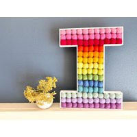 Custom Letter I Wall Hanging Or Shelf Sitter - Felt Ball Letters For Nursery, Play Room, Craft Toy G | Etsy (US)