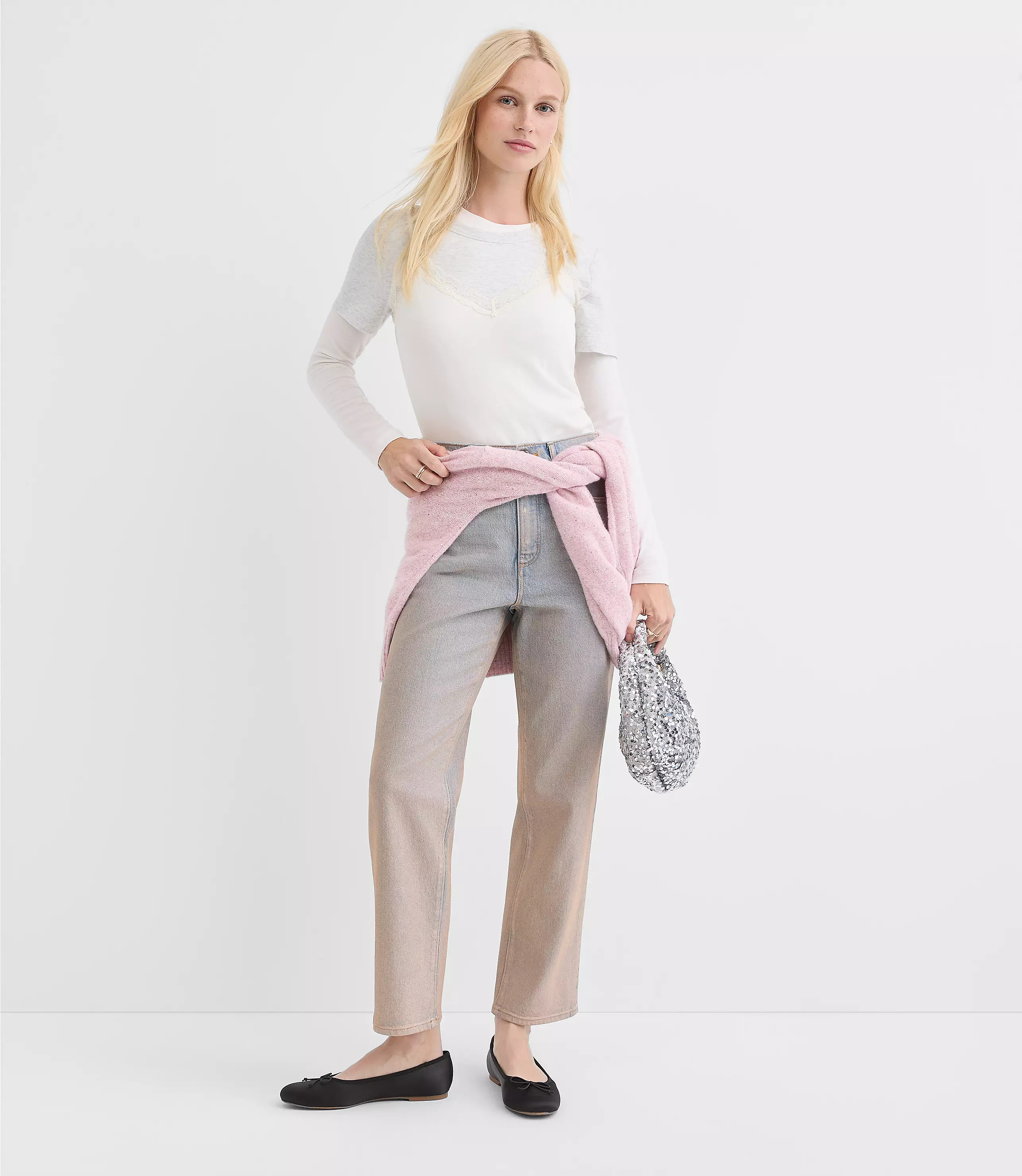 Coated High Rise Straight Jeans in Authentic Vintage Mid Wash | LOFT