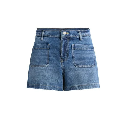 Free Assembly Women s Patch Pocket Denim Shorts 4 Inseam Sizes 0-16 | Walmart (US)