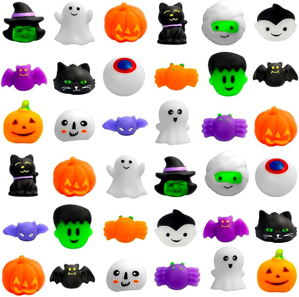 36 PCS Squishies Kawaii Cute Mochi Squishy Stress Reliever Anxiety Toys Halloween Party Favors Tr... | Amazon (US)