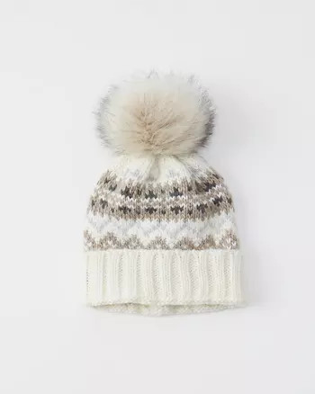 Pom-Pom Turn-Up Beanie | Abercrombie & Fitch US & UK