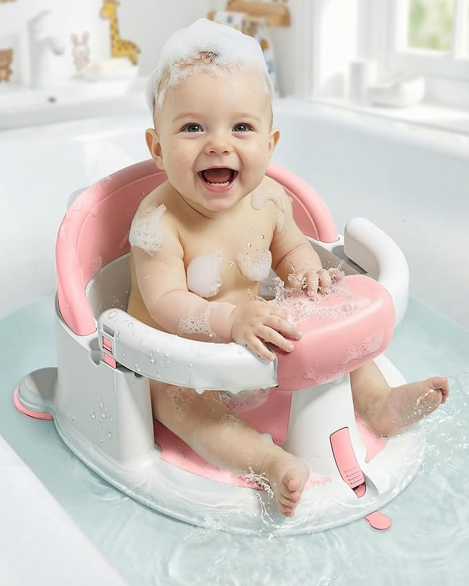 Amazon.com: ONTHEWEI Baby Bath Seats for Babies Sitting Up, Non-Slip Baby Bathtub with 3 Suction ... | Amazon (US)