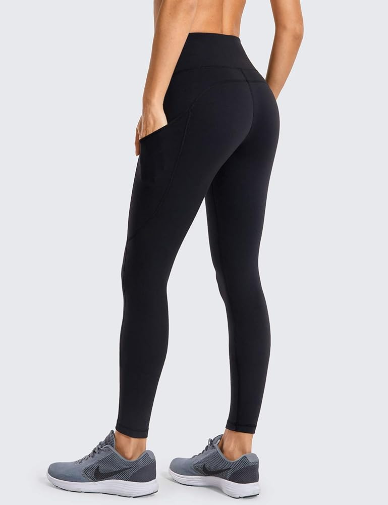 CRZ YOGA Women's Matte Brushed Light-Fleece Leggings High Waisted Workout Yoga Pants with Pocket ... | Amazon (US)