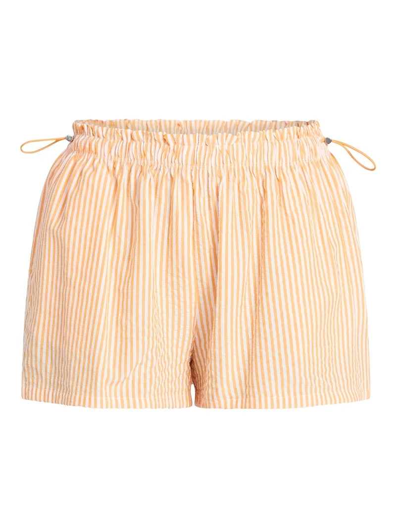 No Boundaries Striped Seersucker Bungee Shorts, 2" Inseam, Women's XXS-XXL | Walmart (US)