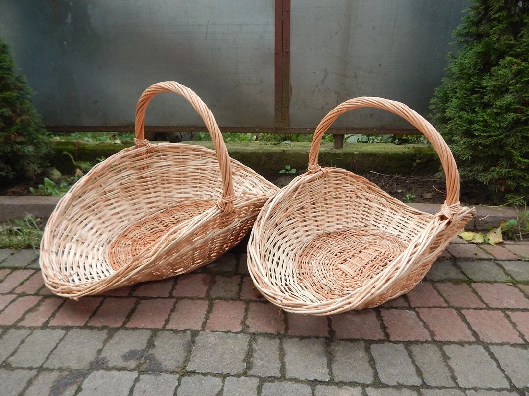 Wicker Large Gathering Basket for Flowers in 2 sizes, Big Rattan Garden Trug Boho Style, Flower G... | Etsy (CAD)