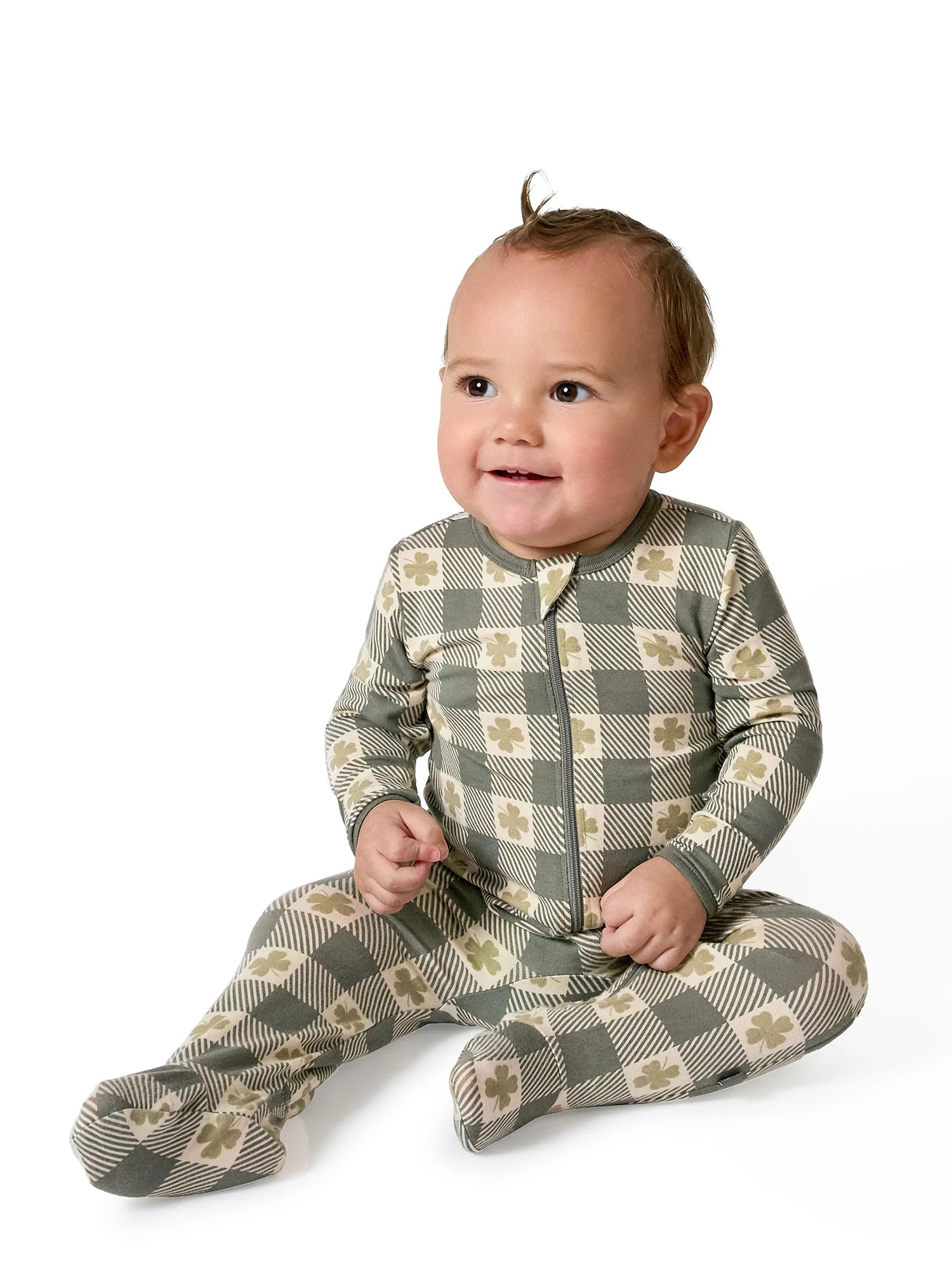 Modern Moments by Gerber Baby Neutral Viscose St. Patrick´s Sleep ´N Play Footed Pajamas, Sizes... | Walmart (US)