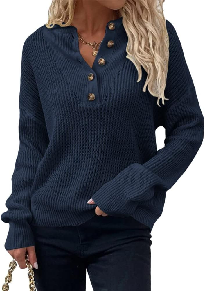 Henkey Button V Neck Sweater | Amazon (US)