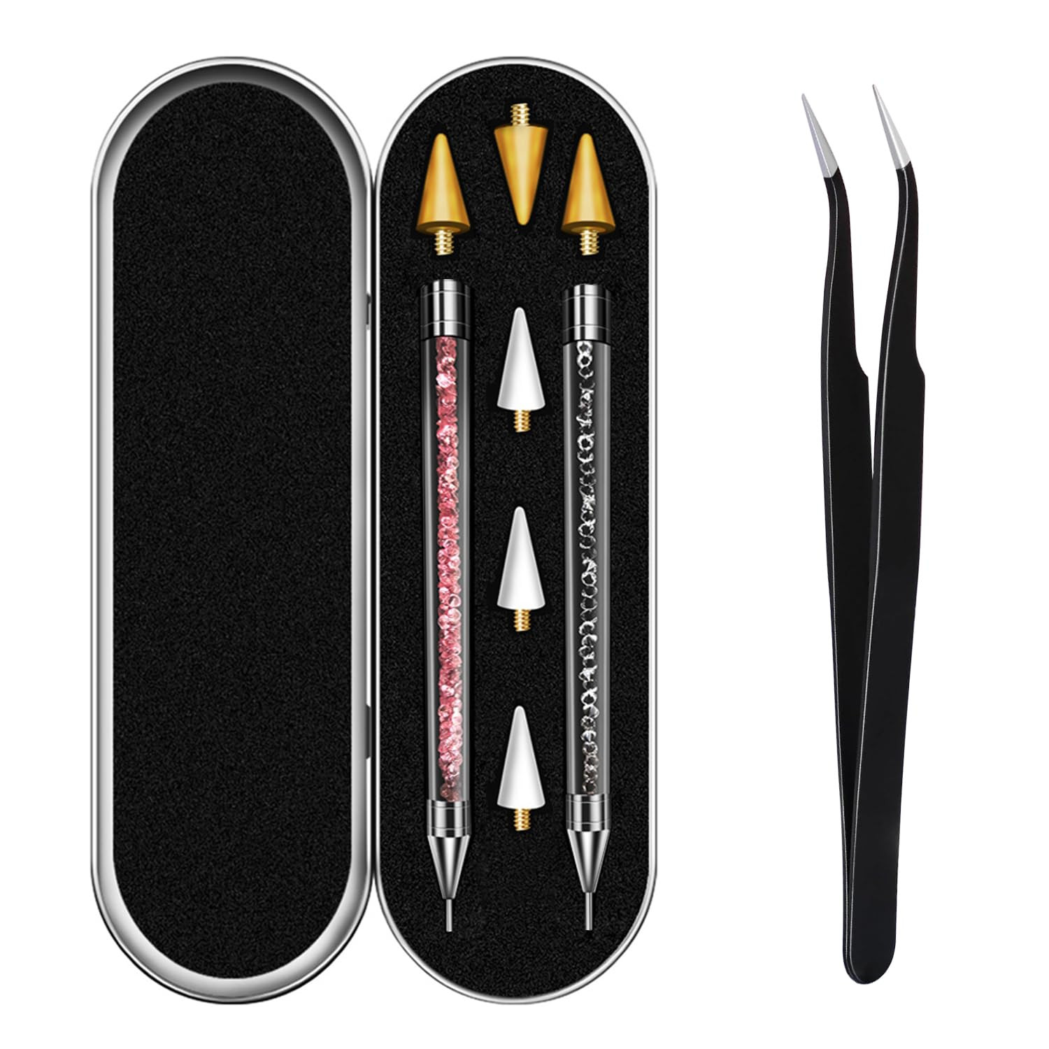 Rhinestone Picker Tool, Dual-ended Rhinestones Applicator Nail Art Design Tool, 2 Pack Acrylic Ha... | Amazon (US)