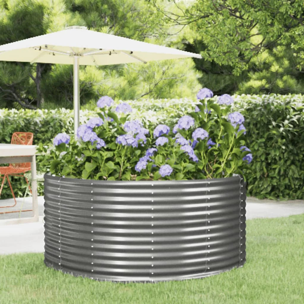 vidaXL Garden Raised Bed Grey 140x140x68 cm Powder-coated Steel | Walmart (CA)