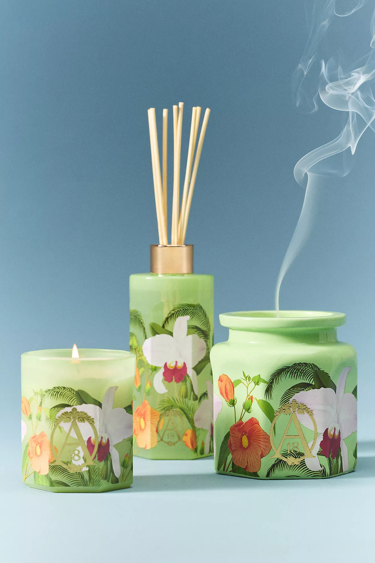 Apothecary 18 Floral Orchid & Amber Ceramic Candle | Anthropologie (US)