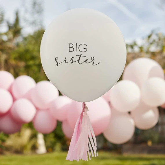 Big Sister Balloon With Pink Tassels Big Sister Balloon With - Etsy | Etsy (US)
