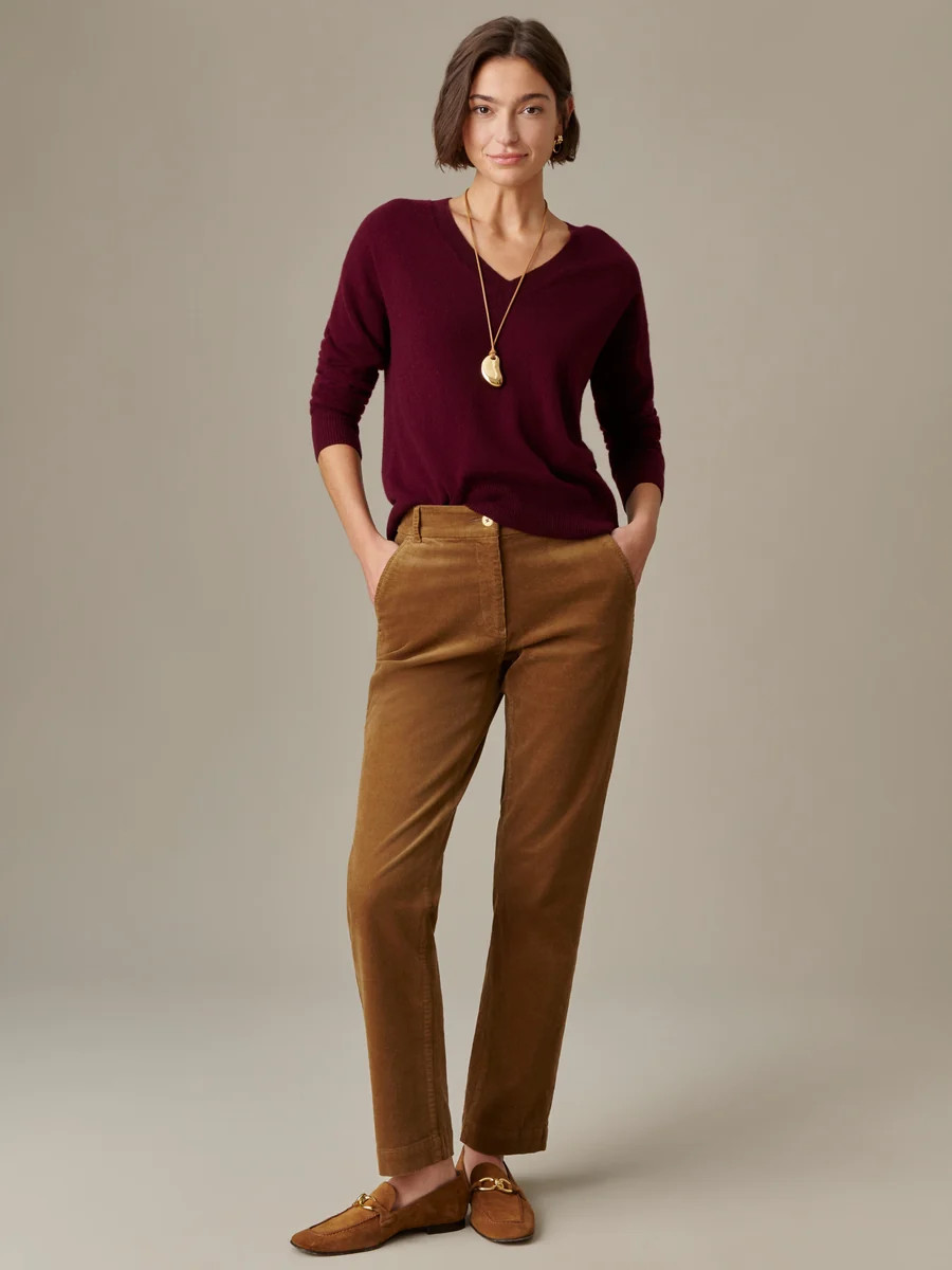 Camel Solid Avery Corduroy Pants | Women's Pants | J.McLaughlin | J.McLaughlin