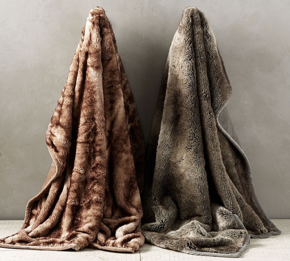 Faux Fur Ombre Throw Blanket | Pottery Barn (US)