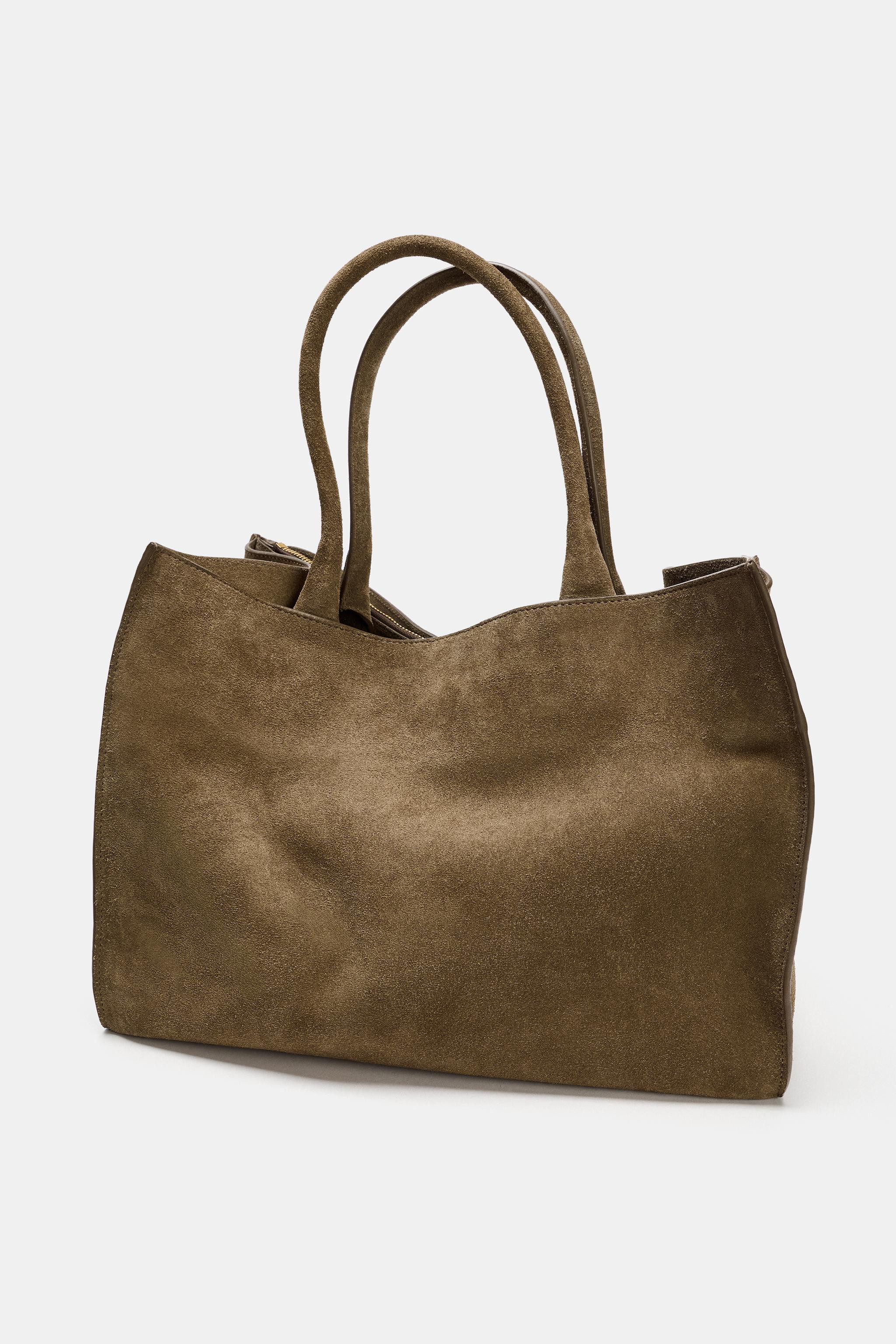 LEATHER MAXI CITY BAG | Zara UK