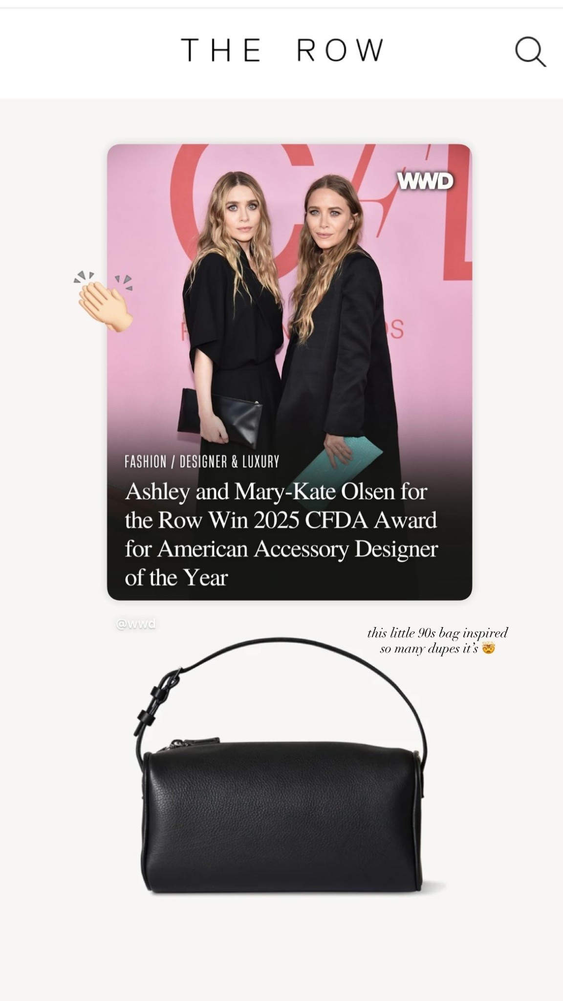 this little 90s bag inspired so many dupes it’s 🤯 👏🏻 congrats to Mary Kate and Ashley Olsen on winning their award for the row 

#LTKItBag #LTKStyleTip #LTKGiftGuide